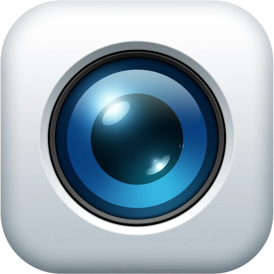 Blue circle camera lens  emoji