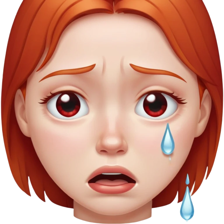 red head girl crying emoji