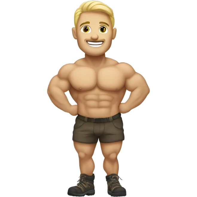 White Bodybuilder hiker  emoji