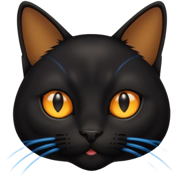 Black cat playing with a laser emoji