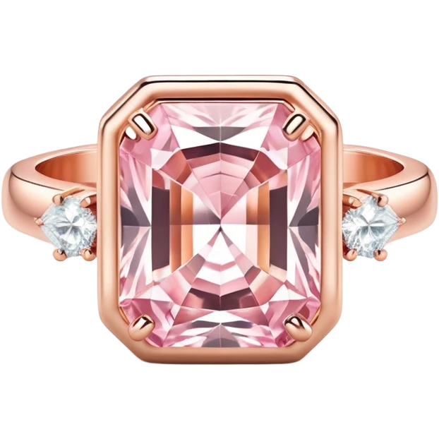 Pastel pink and rose gold Diamond ring emoji