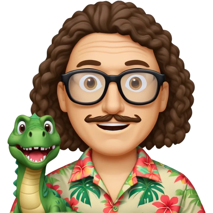 Weird al on a dinosaur emoji