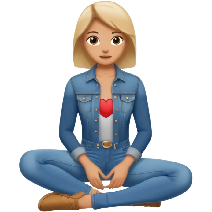 Kneeling legs in front of sitting body emoji