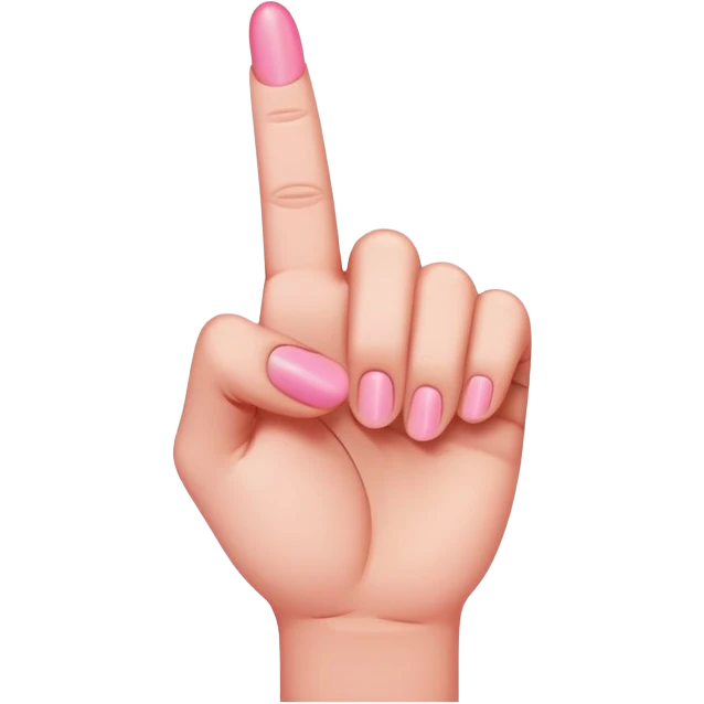 Pink middle finger emoji