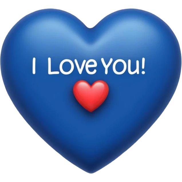 Dark Blue heart with the words I Love You Ry in the middle  emoji