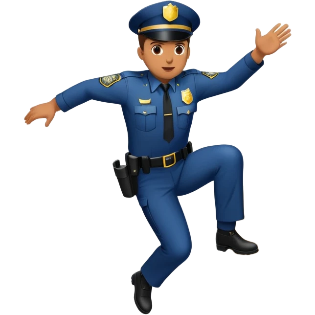 A cop jumping off a cliff emoji