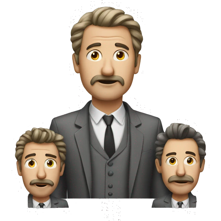 three crazy crazy men, dressed differently and from different countries emoji
