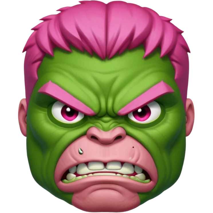 Pink hulk face  emoji