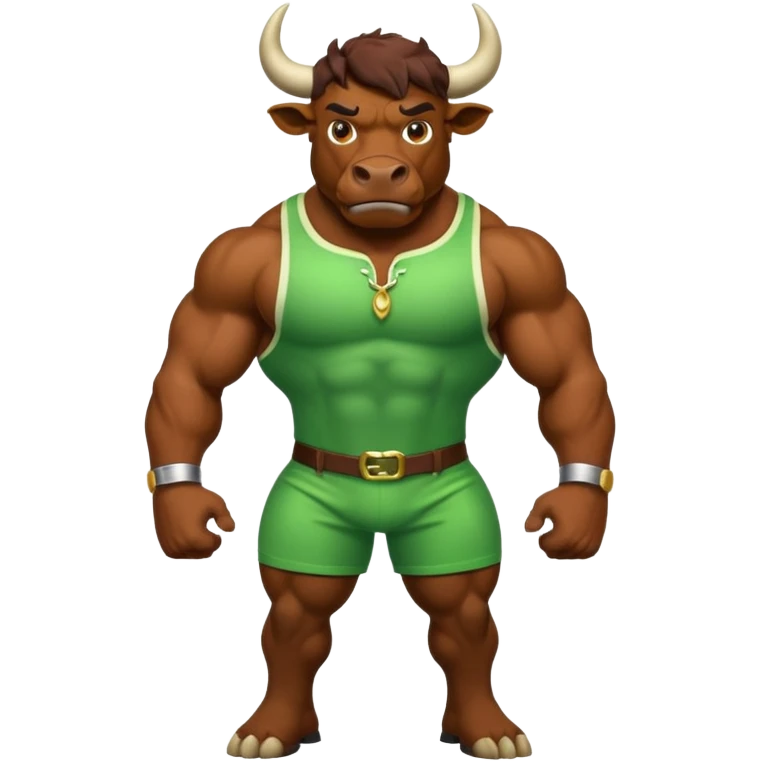 Green bull with clothes emoji