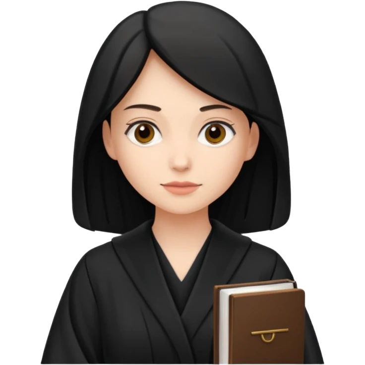 cübbesini giymiş avukat kız emoji