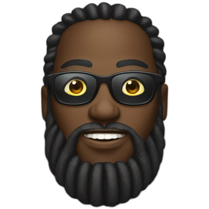 Big Black man long dread sun glasses emoji