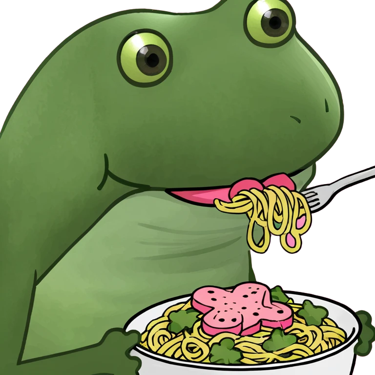 eating pink spam spaghetti  emoji