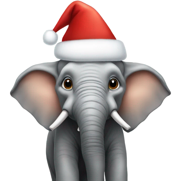Elephant wearing a santa hat emoji