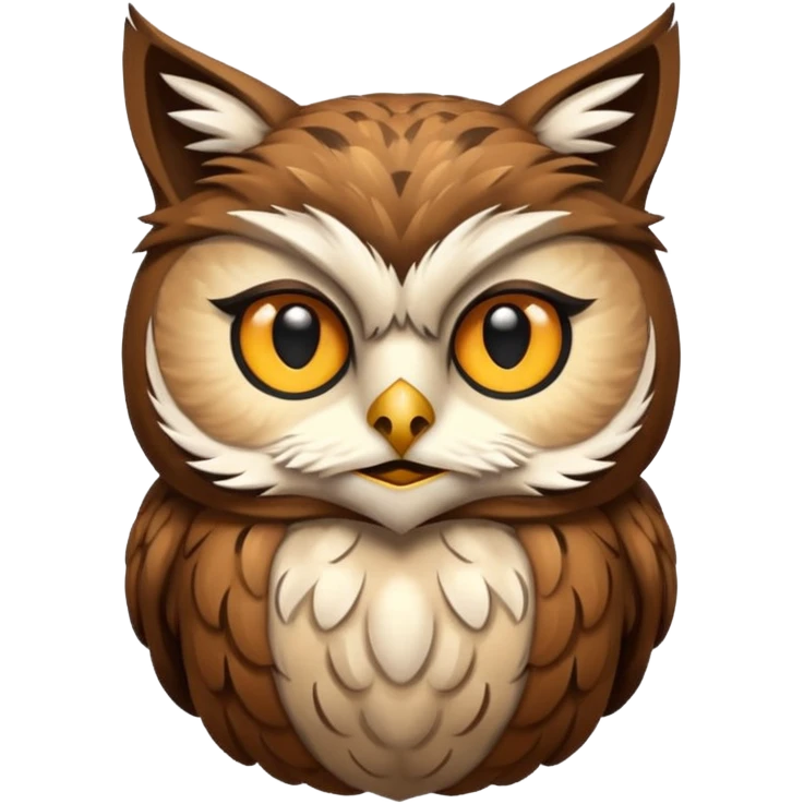 A owl with a cat head emoji