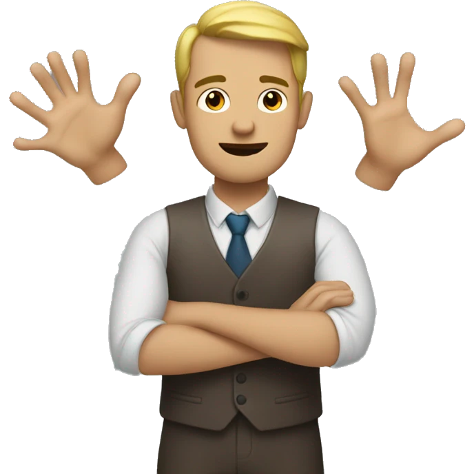 Man with 3 arms emoji