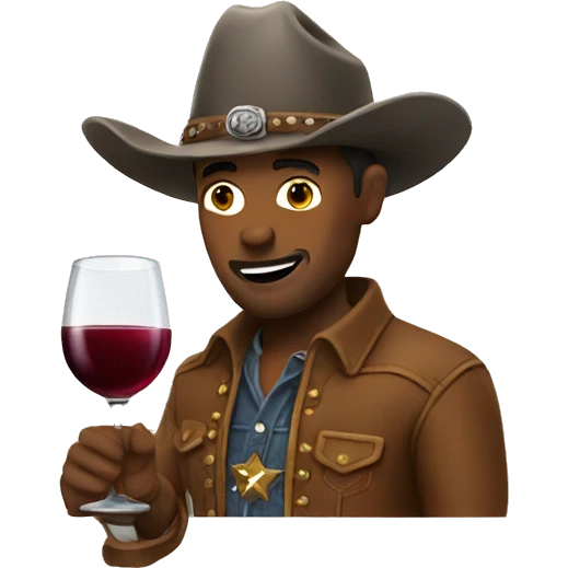 Cowboy drinking wine emoji