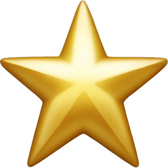 A glistening gold star for a Christmas tree. emoji