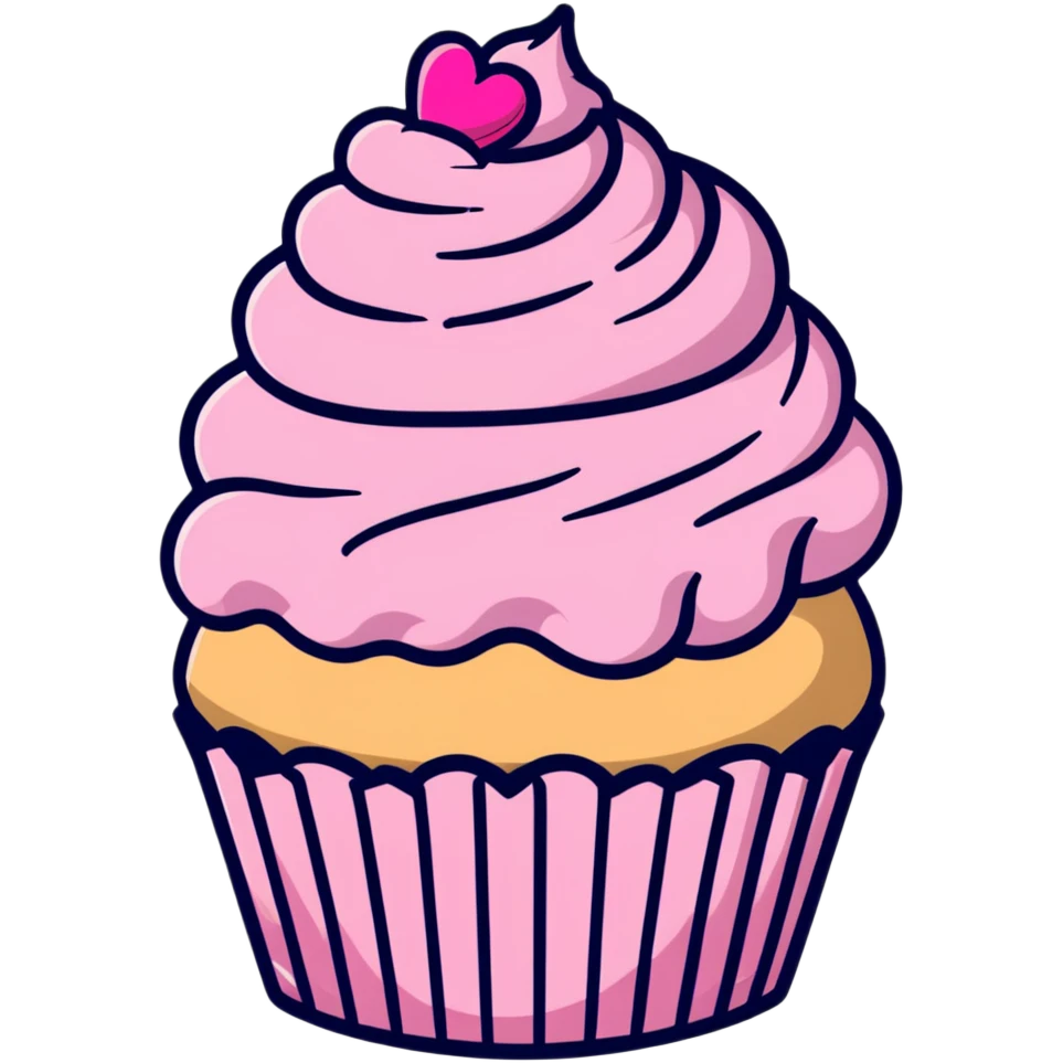 cupcake with pink icing emoji