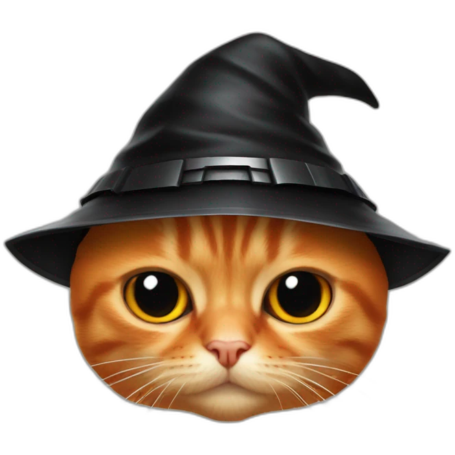 Orange cat witch darth vader helmet emoji