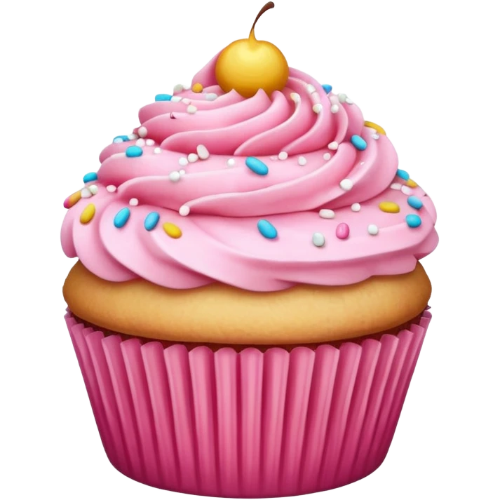 Cupcake with pink icing emoji