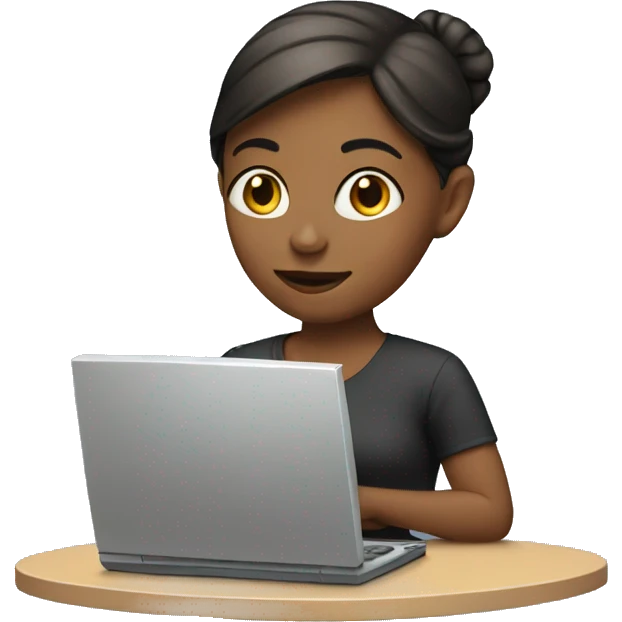 Girl with computer emoji