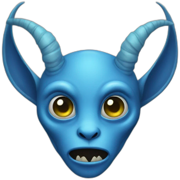 blue alien with horns emoji