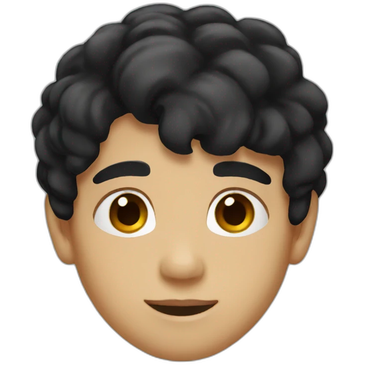 A boy with black hair and brown eyes emoji
