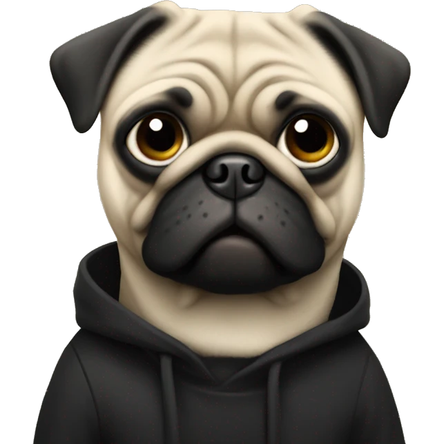 pug  man in black emoji