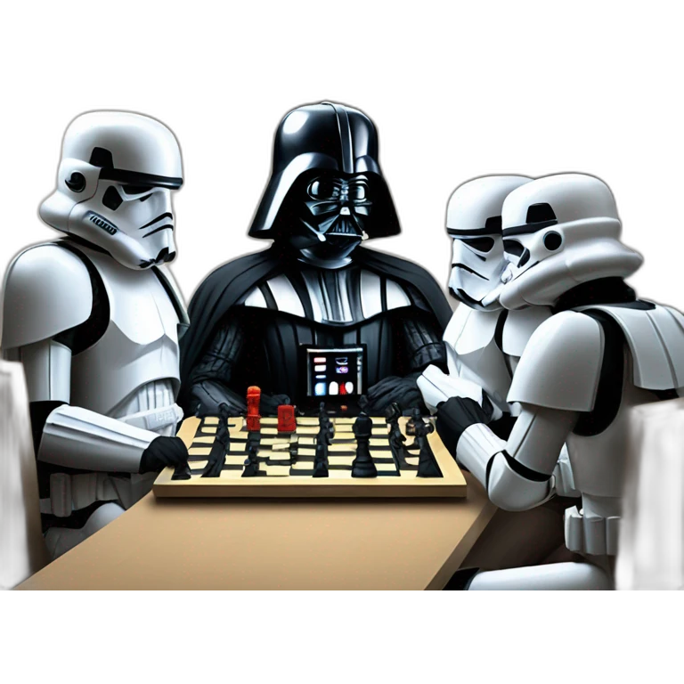 Darth vader playing chess with stormtroopers emoji