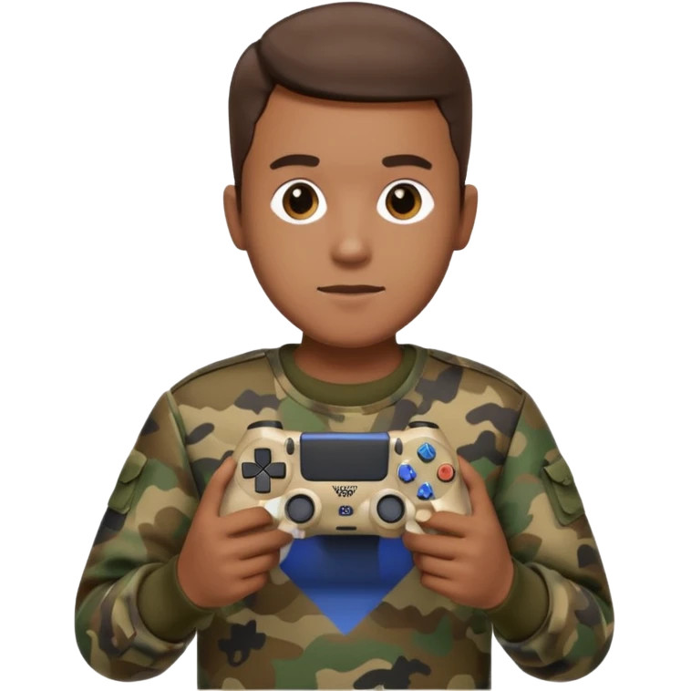  homme-avec-manette-ps4-camouflage not human emoji