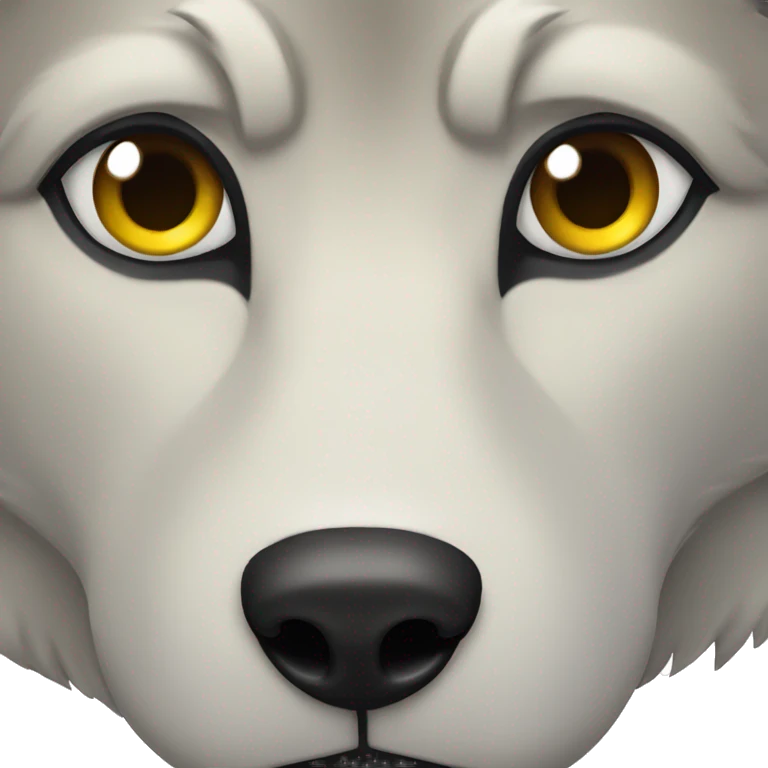 left half face rigtht half wolf emoji