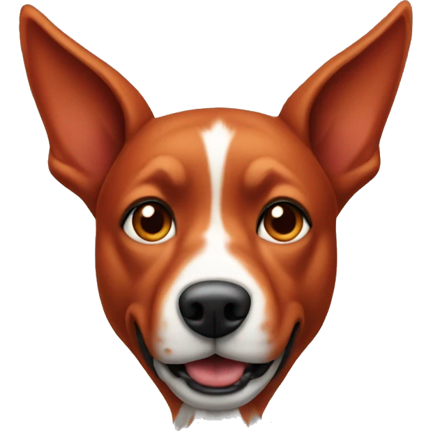 solid red dog with pointed ears emoji
