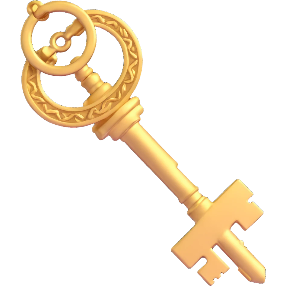 golden antique key emoji