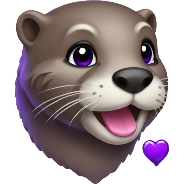 Otter with purple heart emoji