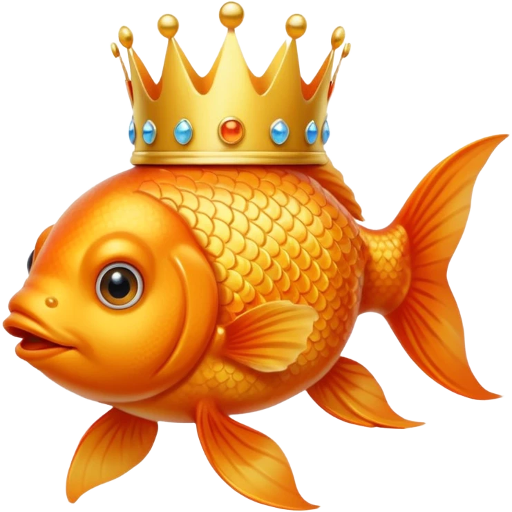goldfish wearing a crown emoji