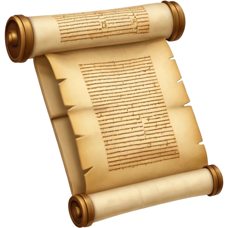 the Torah, ancient scroll with Hebrew writing, elegant, iconic, suitable for emoji or icon emoji