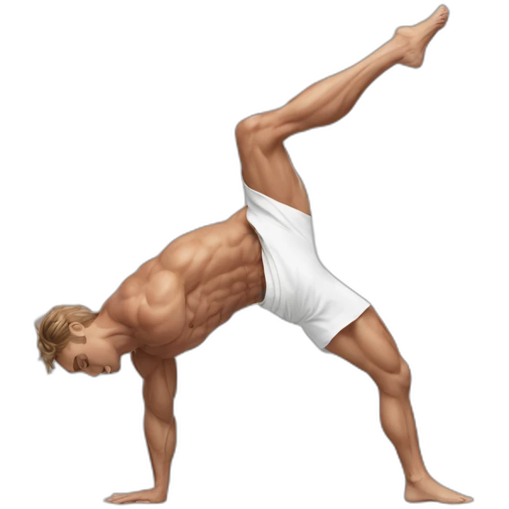 Posh-muscle-boy-doing-split emoji