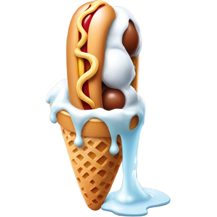Hot dog in ice cream emoji