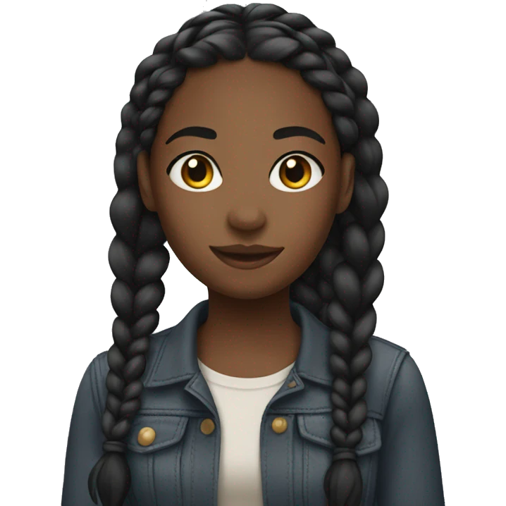 black girl with braids emoji