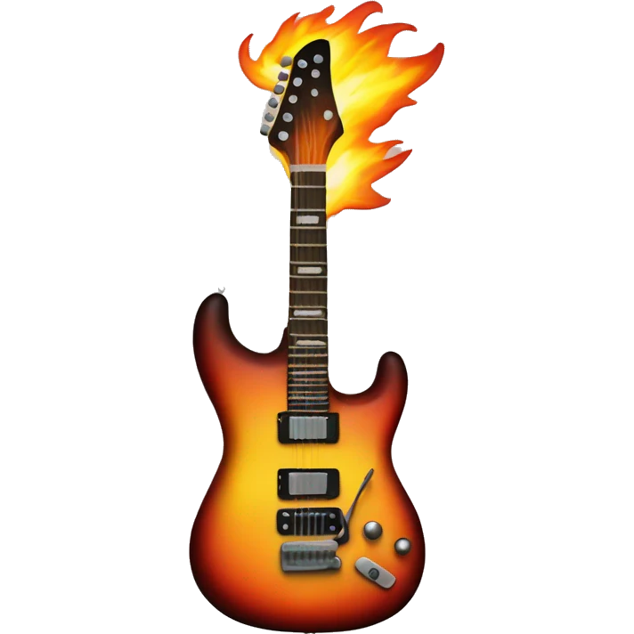 electric guitar on fire emoji