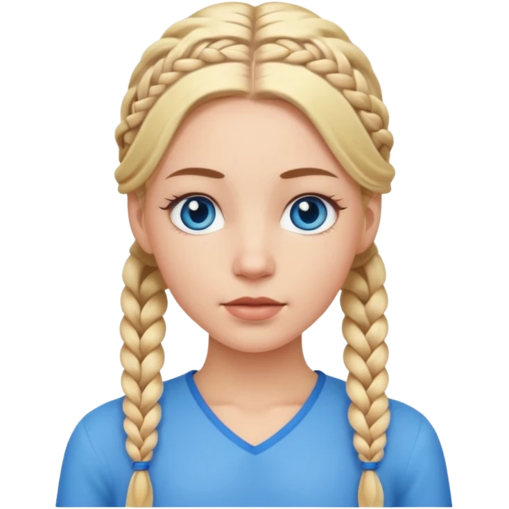white girl with blonde braids all over her hair  emoji