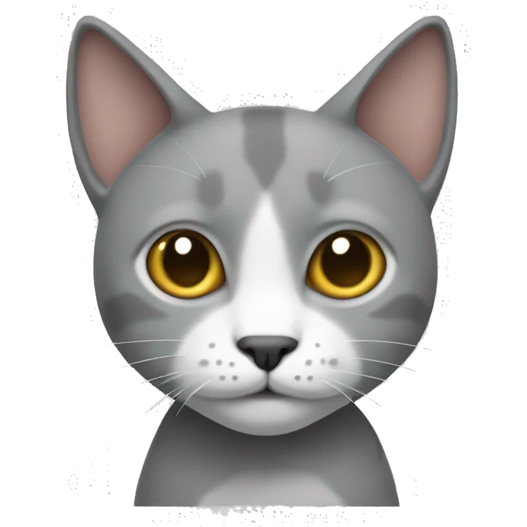 Gato gris con blanco y un adulto abrasandolo emoji