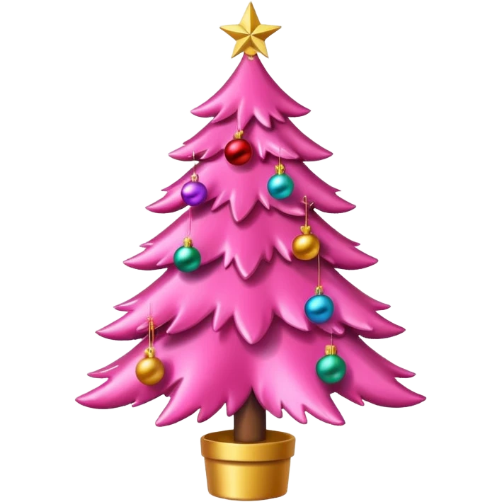 Cute pink christmas tree emoji