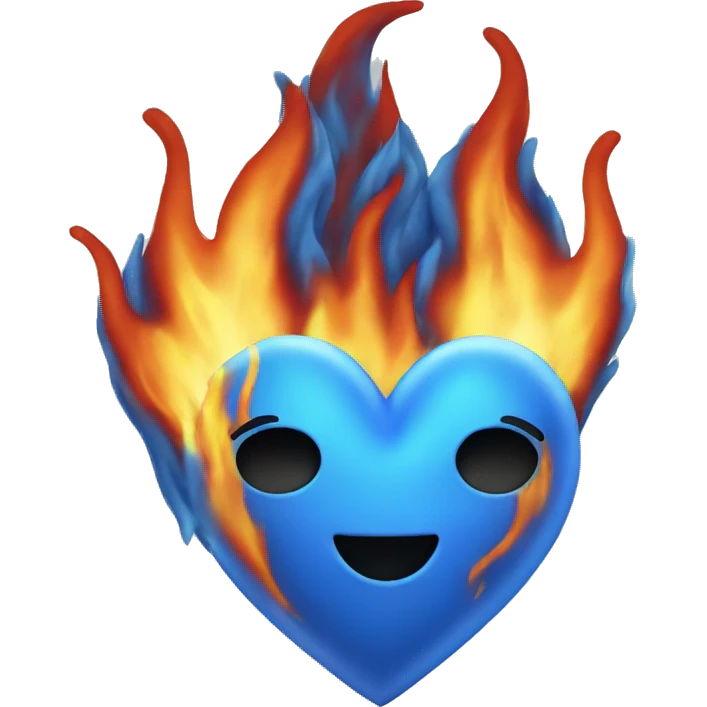 Blue flaming heart emoji