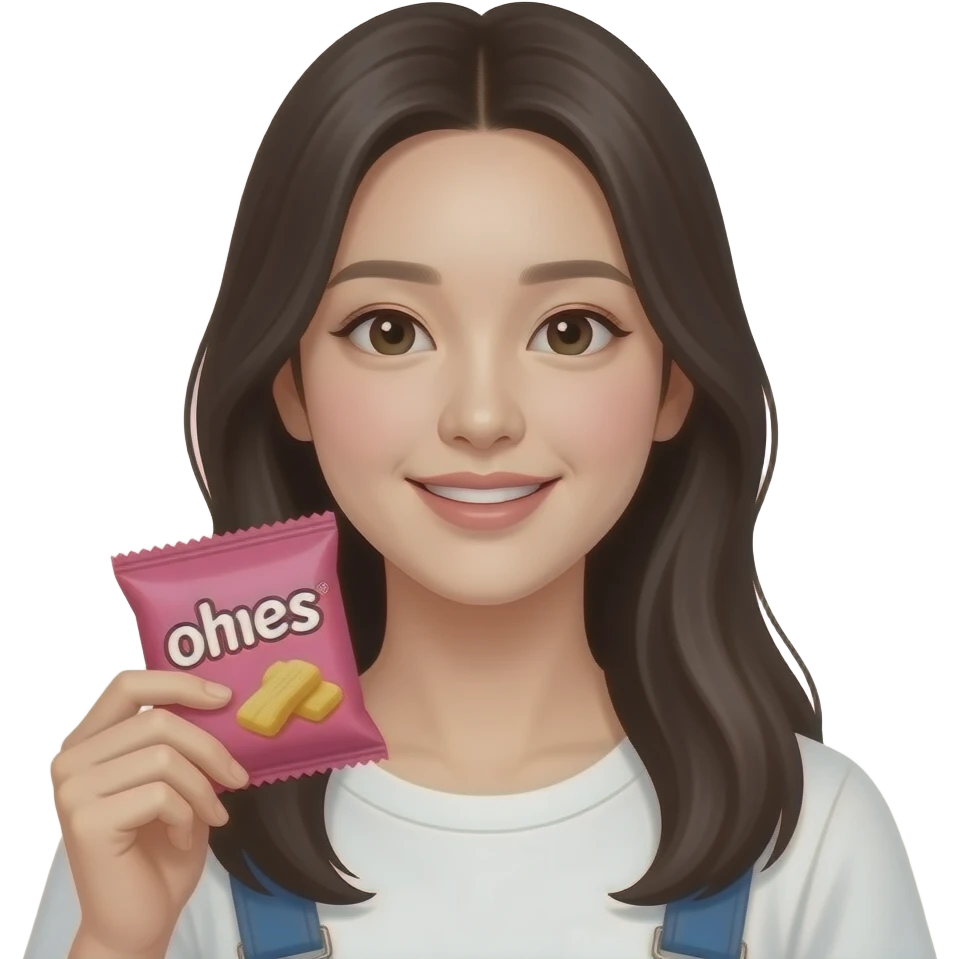 Eu quero uma coreana com lanchinho rosa emoji