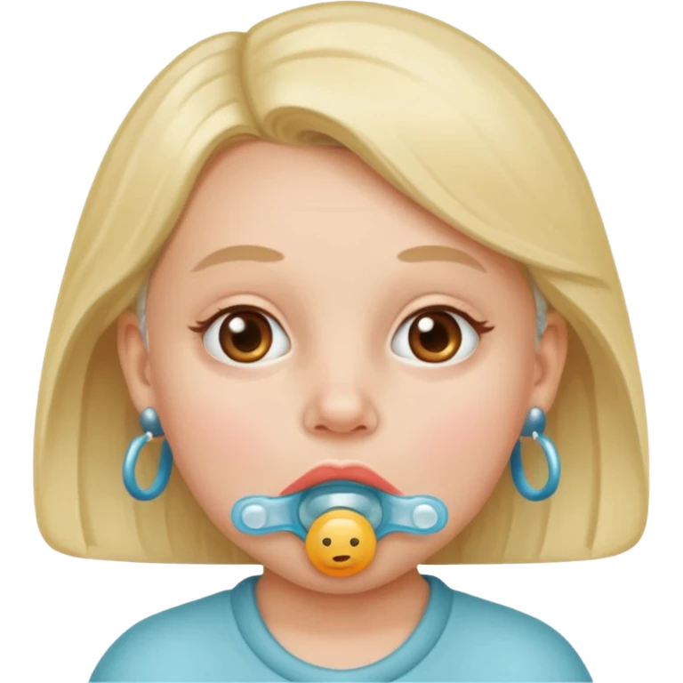 Age regression woman with a pacifier in her mouth emoji