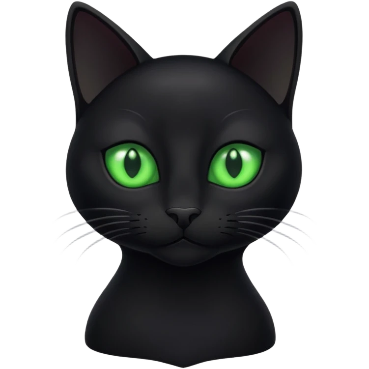 sleek black cat with green eyes emoji