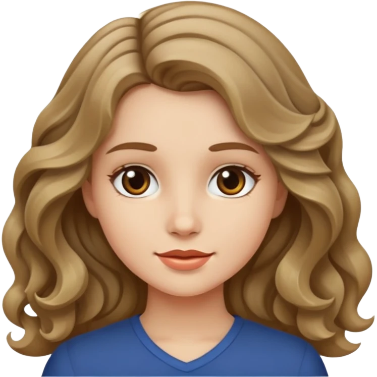 Menina do cabelo loiro escuro ondulado  emoji