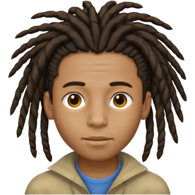 Black boy with short free forms dread emoji