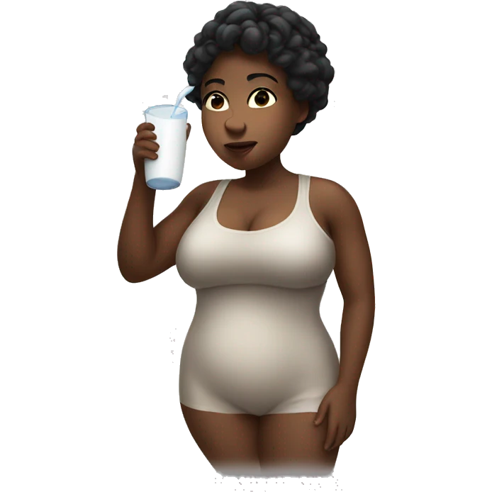 a big thick girl drinking milk emoji